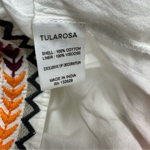 TULAROSA Size XXS White Multicolor Embroidered mini Dress - Picture 9 of 13